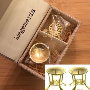 Megemeria Mandala Brass Candle Holders - Set of 2